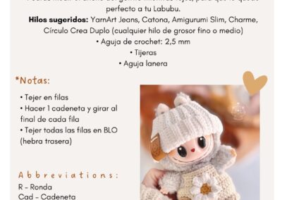 Labubu crochet outfit - free pattern page 6