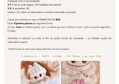 Instructions for flower applique in portuguese
